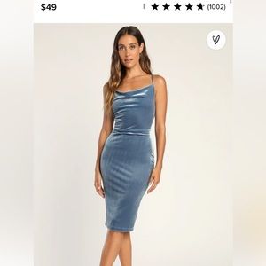 Lulus- jazzy belle slate blue dress